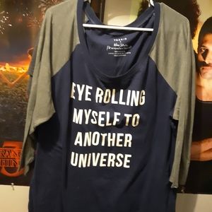 Torrid 3/4 sleeve navy tee